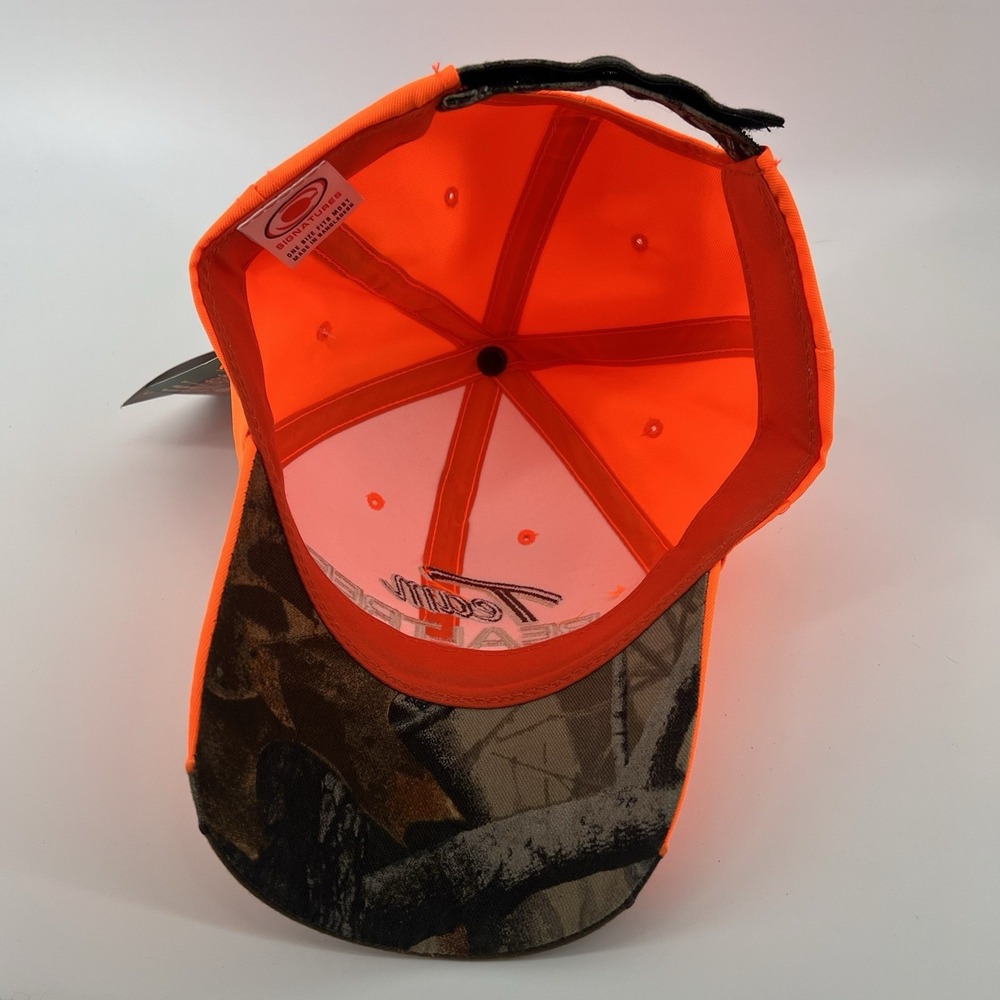 Team‎ Realtree Strapback Hat Neon Orange / Camo Hunting New NWT - Picture 9 of 10